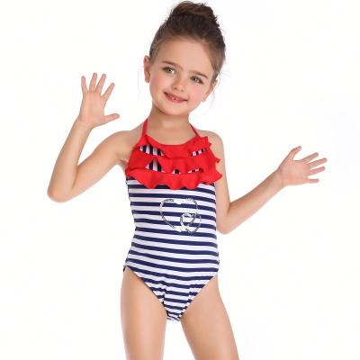 China 2021 Children's Viable Custom One-Piece Swimsuit Each Solid Cute Swimsuit Girls Swimwear For Kids for sale