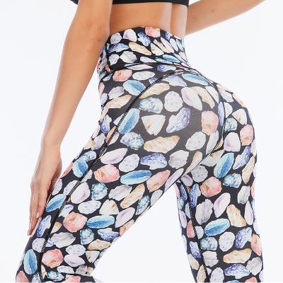 Κίνα 2021 New Fashion Anti-Static Women's Floral Printing Sports Gym Gaiters Yoga Pants Sportswear Easy Dry Pants προς πώληση