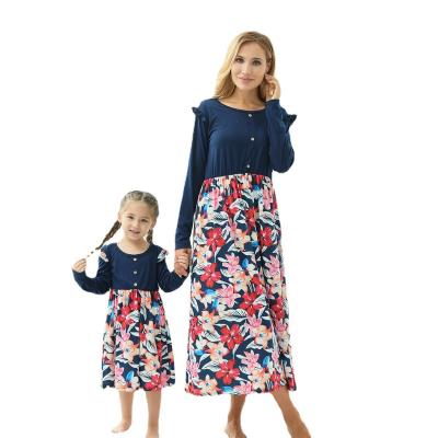 中国 New Compressed Summer Collection Mom And Daughter Dress Family Outfits Clothing Mother And Daughter Matching Dresses 販売のため