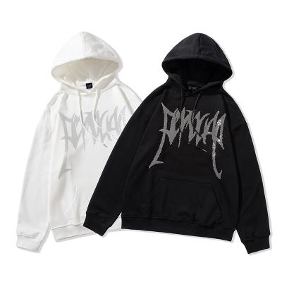 Chine Anti-Wrinkle Plus Size Men's Hoodies Fashion Design Rhinestone Pullover Sweater Anti-Wrinkle Cotton Sportswear Custom Hoodies à vendre