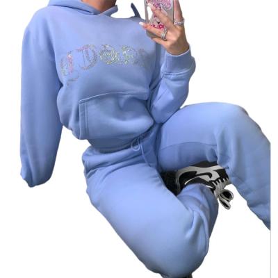 China 2022 Anti-Wrinkle Price Women Sweatsuit Cheap Women Joggers Pants And Hoodies Sweatsuit 2 Pieces Set Custom Sweatsuit Tracksuit for sale