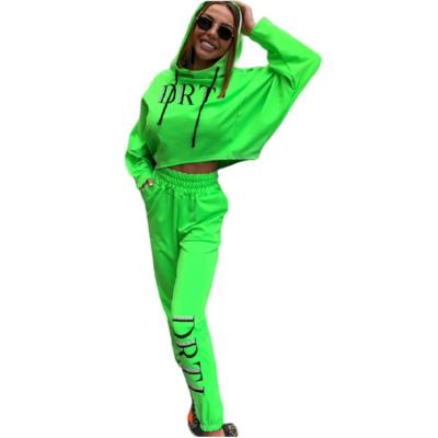 China Factory Breathable Training Wear Long Sleeve Zip Up Crop Tops And Pants 2 Pcs Set for sale