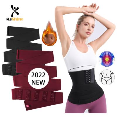 China 2021 Breathable Custom Logo Women Slimming Elastic Fitness Stomach Bands Latex Belly Wrap Waist Trainer Shaper Waist Wrap for sale