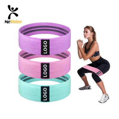 China Polyester Fabric Factory Fitness Custom Set 3 Exercise Fabric Resistance Bands for sale