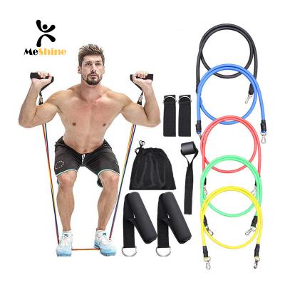 China Custom Yoga Tubes Training Latex Band Fitness Pull Rope 11pc 11pcs Pull Up Elastic 11 Pcs Resistance Bands Set With Handle For Yoga for sale