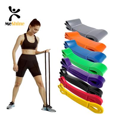 China Polyester Fabric Workout Pull Up Aid Exercise Fitness Elastic Band Gym Latex Rubber Resistance Stretching Band Set for sale