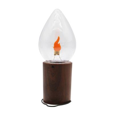 China ABS 1w COB LED Flickering Flame Candle Light Bulbs PC Bulb Table Light With USB for sale