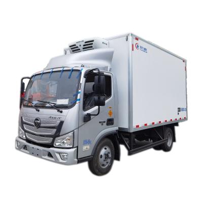 China Fiberglass Reinforce Foton Aumark Thermo King Refrigerated Milk Transport 5ton Refrigerated Meat Transport Truck Vegetable Sale in Peru for sale