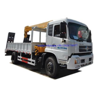 China Heavy Duty CRANE Dongfeng RHD TRUCK Boom Crane Telescopic Truck 6.3ton Excavator Flatbed Machinery 6.3T Truck With Crane for sale