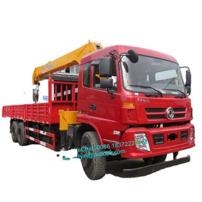 China TRUCK CRANE Dongfeng 10ton 12ton Block Brick Carrier Loaders Rumble Truck Auger Crane Truck for sale