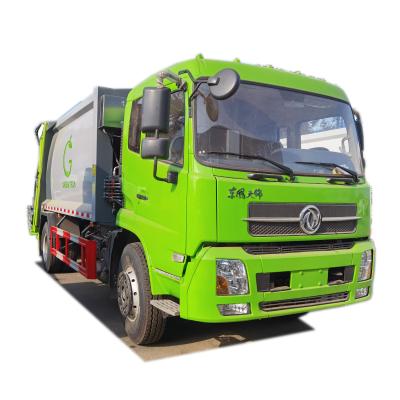 China Dongfeng 4X2 15cbm 15m3 hotels compact garbage removal garbage truck 10 ton compactor garbage truck price for sale