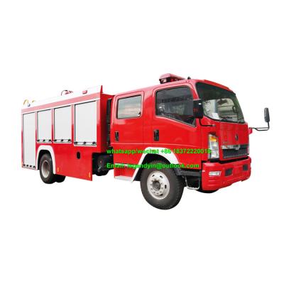 China Sinotruk SS304 Fire Truck 6000 Liter Water Fire Fighting Truck RHD Pumper Fire Truck 8250*2350*3350mm for sale