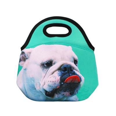 중국 Custom Handheld Lunch Bag Fashional Sublimation Logo Neoprene Lunch Bag Portable Bags 판매용