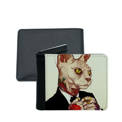 Cina Customized Waterproof Printable PU Leather Men's Hotsale Single Side White LOGO Transfer Heat Sublimation Sublimation Wallet in vendita