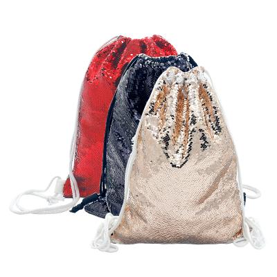 China Waterproof Sublimation Outdoor Sequin Drawstring Printable Bursting Magic Backpack for sale