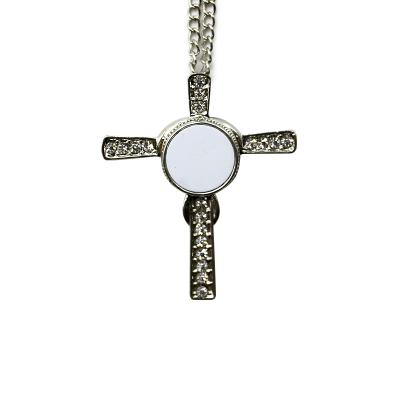 中国 Romantic Custom Printable Sublimation Cross Necklace Jewelry Fashion Pendant Necklace 販売のため