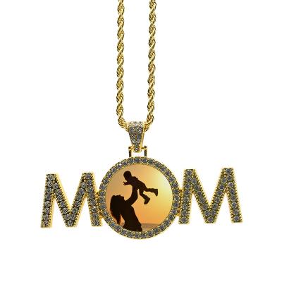 China Custom Made Romantic Fashion Logo Sublimation Blank Necklace Mother's Day MOM Necklace Pendant Jewelry for sale