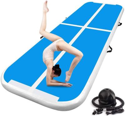 China Home Gym Tumbling Mat Inflatable Air With Pump Tumbling Exercise Air Track Floor for sale