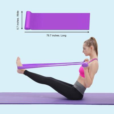 China Long Hot Selling Latex Elastic Stretch Bands Thera Pilates Flat Rubber Stretch Band Long Elasticity Resistance Band for sale