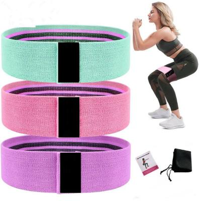 China Home Exercise/Gym Resistance Bands, Cloth Exercise Bands For Legs And Butt, 3 Exercise Workout Fitness Yoga Booty Band Set for sale