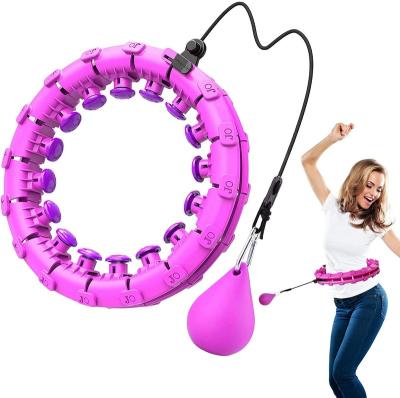 China Bodybuilding fitness massager glow hoola smart weighted adjustable detachable circles makes home exercise polynesian dance magnetic ring for women for sale