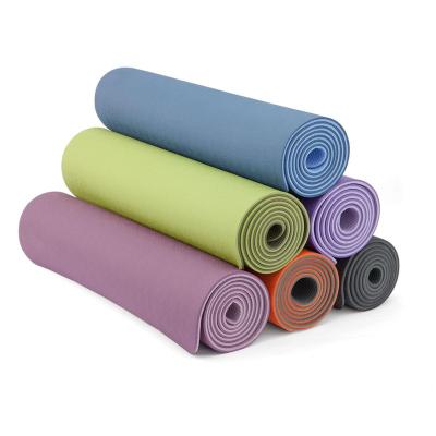 China Foldable Fitness Private Label Travel Exercise Yoga Mat Custom Thick Organic Durable Eco Friendly Logo Print Tpe Yoga Mat /Cheap for sale