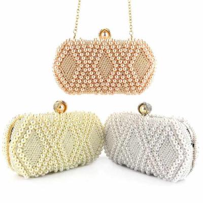 China Party Evening Purse Clutch Bag Luxury Beaded Fabric Evening Clutch Bag Beads Elegant Wedding Party Bridal Dinner Clutch for sale