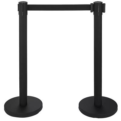 China Hotel .restaurant .banquet.home wholesale black crowd control barrier aluminum bracket with retractable belt for sale for sale