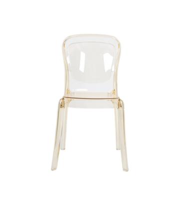 China New Modern Plastic Resin PC Amber Color Event Wedding Chair for sale