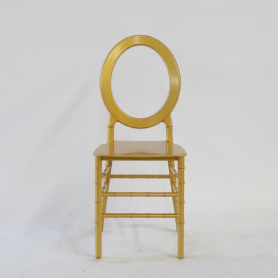 China Modern Stackable O Back Gold Wedding Chairs For Hotel Party Using for sale