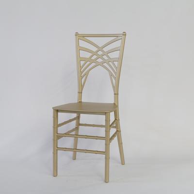 China Champagne Gold Resin Modern Rental Stackable Dining Chairs for Wedding Reception for sale