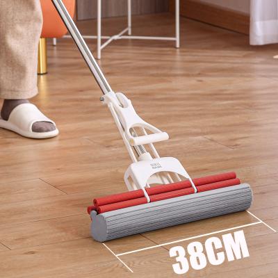 China 2023 House Cleaning Tools Double Sponge Mop Roller Viable Quick Clean Sponge Mop With Mop Head for sale