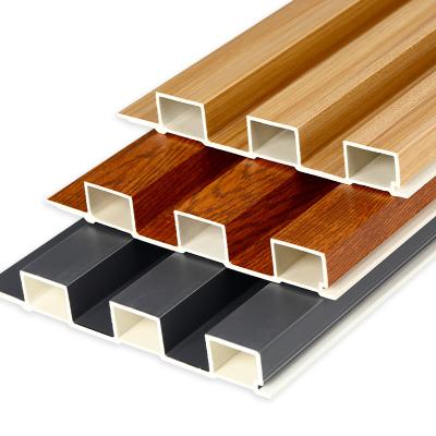 China Quick Installation Hot Selling PVC Grain WPC Great Wall Panel WPC Interior Wall Panel 195*27 Grooved Classical Wood Home Interior Decoration Waterproof for sale