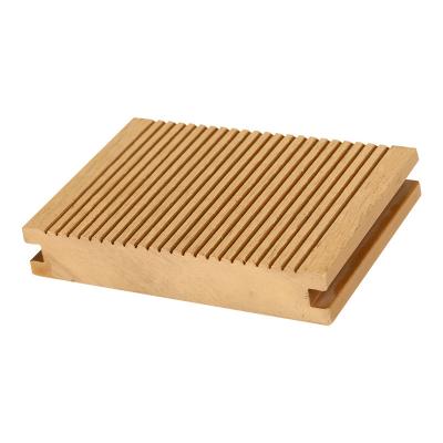 China Anti-water Compound Deck Panels Anti-UV 3D Exterior Wood Plastic Wood Texture Embossed Flooring WPC Composite Decking for sale