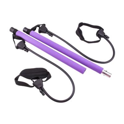 China Free Sample Power Tornado Adjustable Premium Yoga Pilates Uplifting Adjustable Bar With Elastic Band for sale