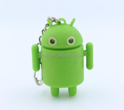 China Promotion Gifts LED Plastic 3D Light Android Robot Key Chain for sale