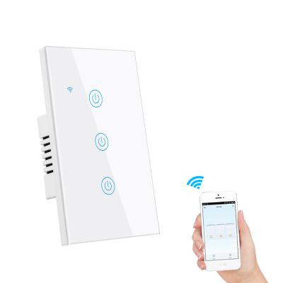 China Smart USA 1Gang Wireless Glass Wall Touch Light Outdoor Android/IOS Tuya ZigBee Control Electric Switch for sale