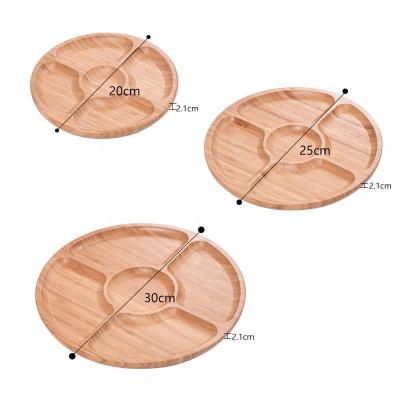 China Healthy classic and practical round bamboo food tray (5 compartments) for sale