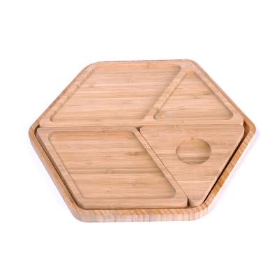 China Morden Tray Shape Series Bamboo Serving Set of 4 for sale