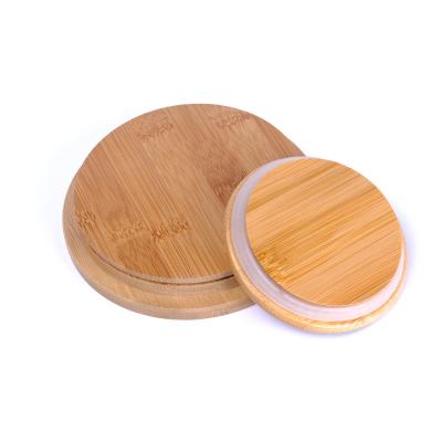 China Non Puddle Packs Natural Color Decorative Bamboo Lids For Glass Bamboo Jar Cup Cover Drinks Cup Lid Bamboo Sealing Cap for sale