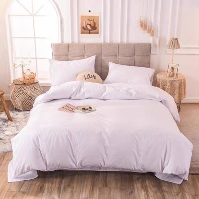 China Anti-bacteria spot pure white four-piece bed linen quilt cover pillowcase travel homestay bedding hotel wholesale 4 kits wholesale for sale