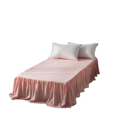 China Chinese home supplier Amazon wish Japan hot size bedding home textile soft solid color washed chemical fiber bed skirt bedspread for sale