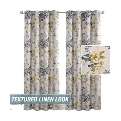 China High-end Soundproof Flower Canvas Blackout Blackout Ink Curtain Fabric Thickened American Blackout Curtains For Bedrooms for sale