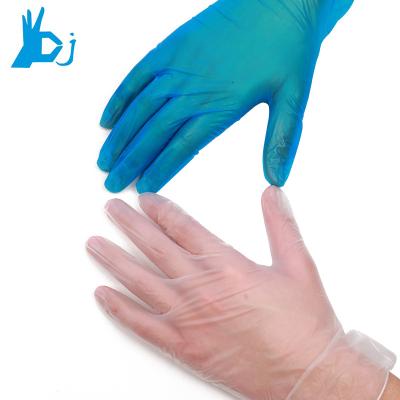 China Smooth Clear And Blue 245mm PVC Vinyl Industry Gloves for sale