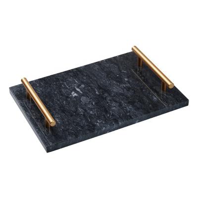 China Rectangular Home Marble Fragrance Decor Bathroom Tray Marble Tray Marble Tray for sale