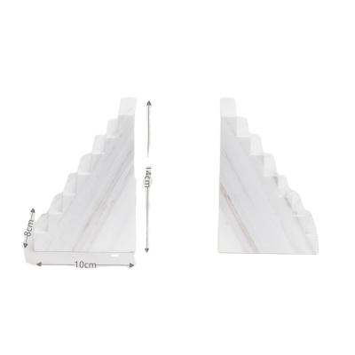 China Europe Jazz Natural White Marble Home Decoration Soft Staircase Modeling Bookends for sale