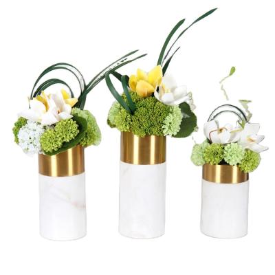 China Generous High Quality Natural Marble Decoration Minimalist Flower Vases for sale