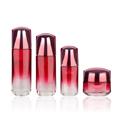 China High Quality Personal Care China Manufacturer 15Ml 30Ml 50Ml Customize Logo Red Cosmetic Glass Lotion Bottle for sale