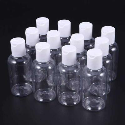 China Cosmetic Packaging 2 oz 4oz PET Hand Sanitizer Gel White White Bottle In Cap Running Cap Disc Top Flip Top Plastic Bottle Manufacturer for sale