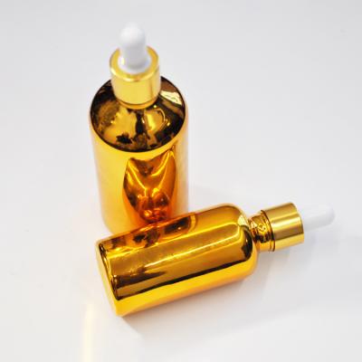 China Custom Personal Care BDPAK 15/30/50ml Gold Plating Process Dropper Bottle for sale